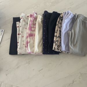Lot Of Girls Carter’s Cozy Fleece Lined Leggings, Nine Pairs Size 12